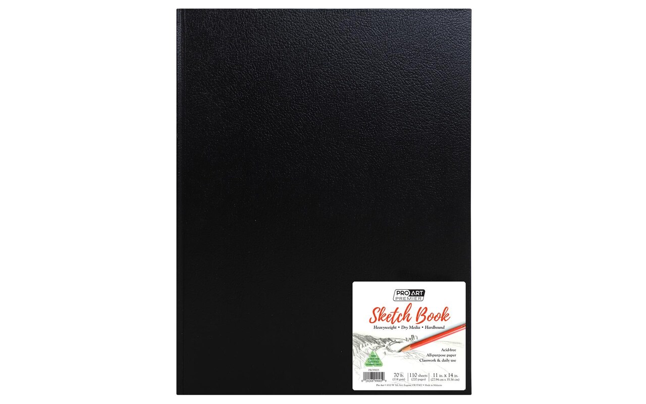 Pro Art Premium Sketch Book 11"x14" 110 sheets, 70#, Hard Cover, Sketch Book, Sketchbook, Drawing Pad, Drawing Paper, Art Book, Drawing Book, Art Paper, Sketchbook for Drawing